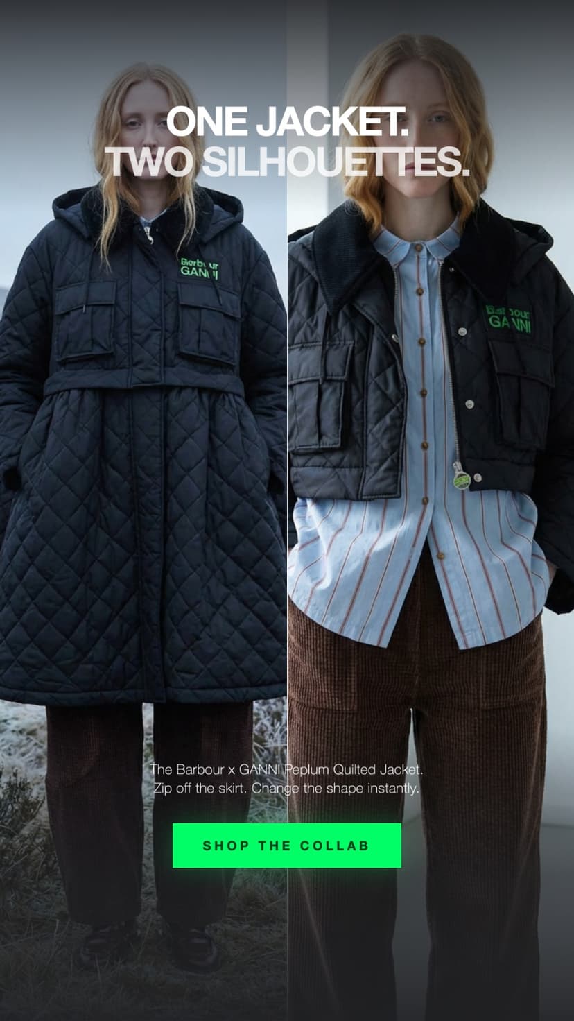 Fashion split-screen ad